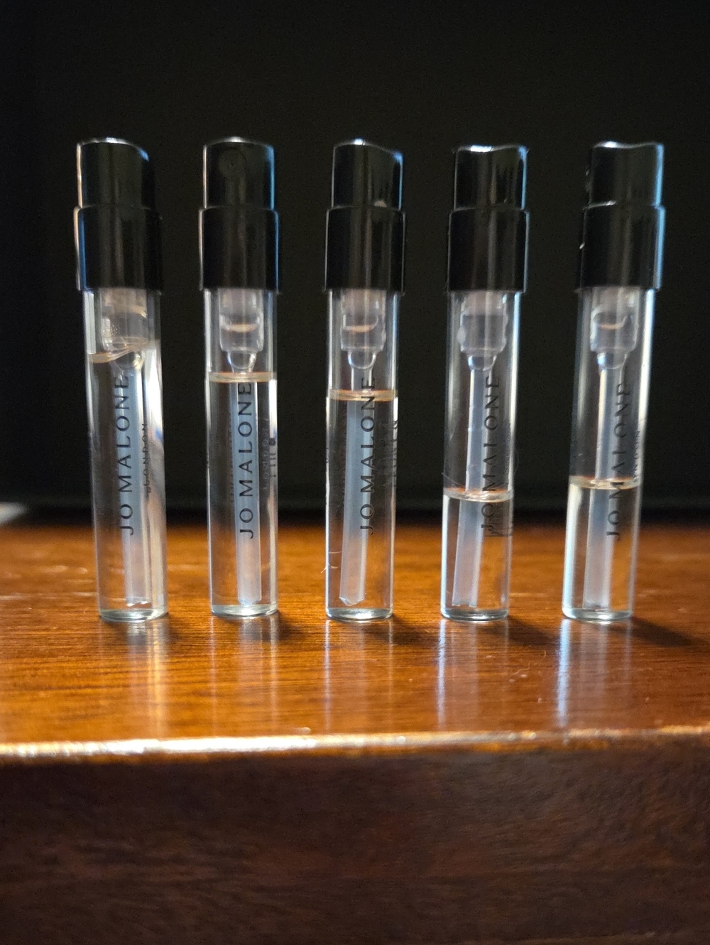 JO MALONE LONDON SET OF 5 SAMPLE TRAVEL TRIAL SIZES .05oz FRAGRANCES